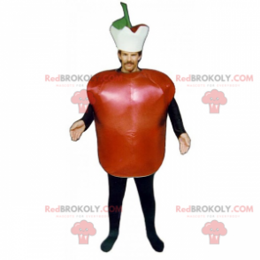Mascotte de pomme rouge avec chapeau - Redbrokoly.com