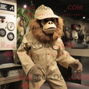 Tan Gorilla maskot kostume...