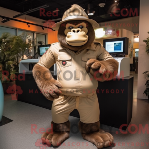 Postava maskota Tan Gorilla...