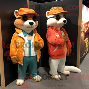 Peach Weasel maskot kostume...