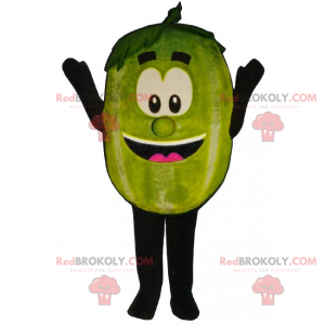 Green apple mascot with smiling face - Redbrokoly.com