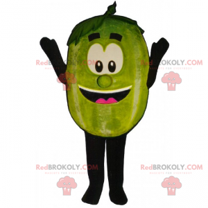 Zelené jablko maskot s usměvavou tváří - Redbrokoly.com