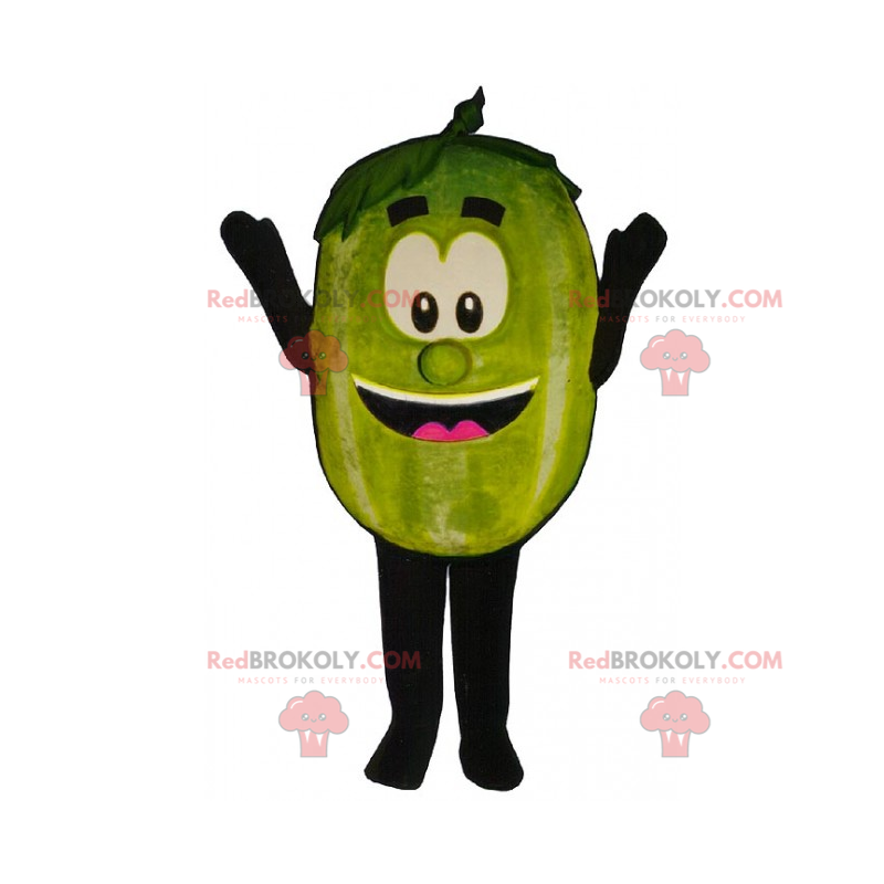 Mascotte de pomme verte avec visage souriant - Redbrokoly.com Mascotte de pomme verte avec visage souriant - Redbrokoly.com
