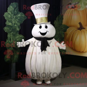 Hvid majroe maskot kostume...