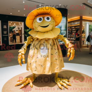 Gouden krab mascottekostuum...