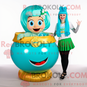 Cyan Pot Of Gold maskot...