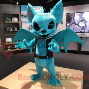 Turquoise Bat mascot...