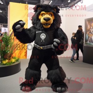Sort Tamer Lion maskot...