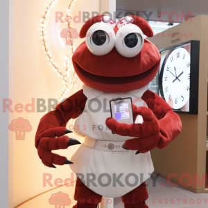 Maroon Crab maskot kostume...