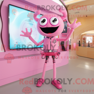 Pink Spider mascot costume...
