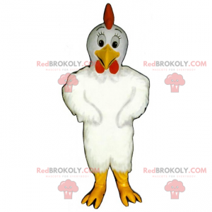 Mascotte de poule aux grands yeux - Redbrokoly.com