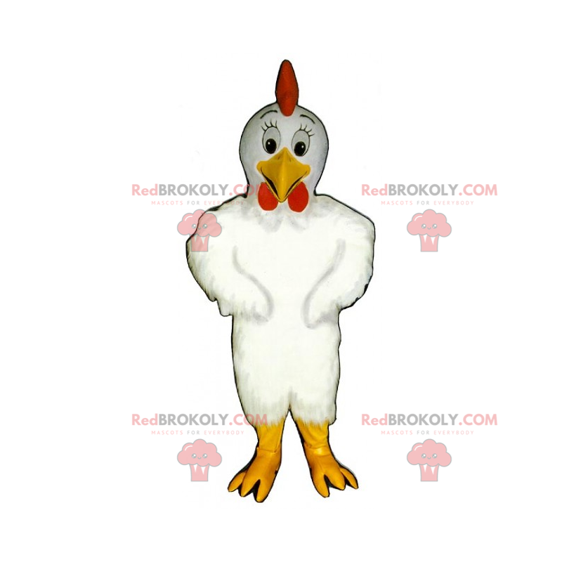 Mascotte gallina dagli occhi grandi - Redbrokoly.com