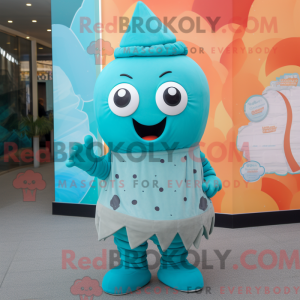 Teal Ice Cream Maskottchen...