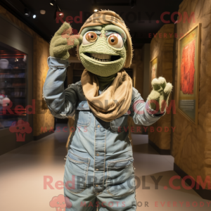 Oliven Mummy maskot kostume...