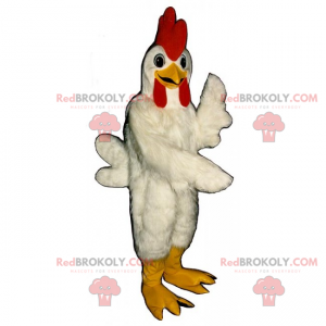 Mascota de gallina con muchas plumas. - Redbrokoly.com