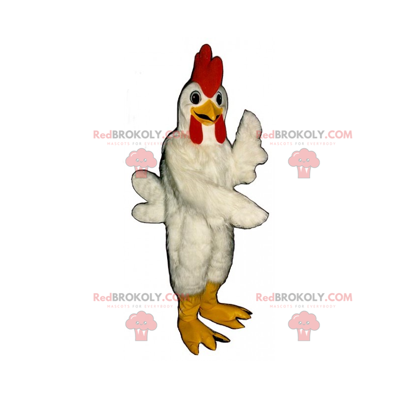 Mascota de gallina con muchas plumas. - Redbrokoly.com