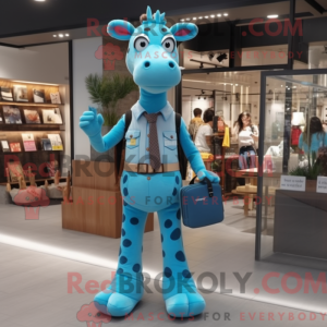 Máscara de girafa ciano com...