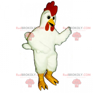 Hühnermaskottchen mit großem Wappen - Redbrokoly.com