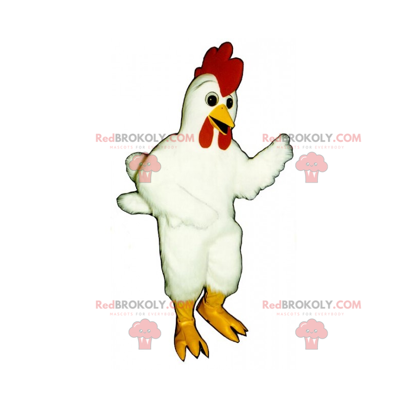 Kycklingmaskot med stort vapen - Redbrokoly.com
