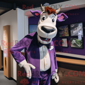 Lilla Guernsey Cow maskot...