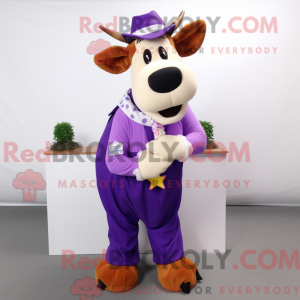 Purple Guernsey Cow mascot...