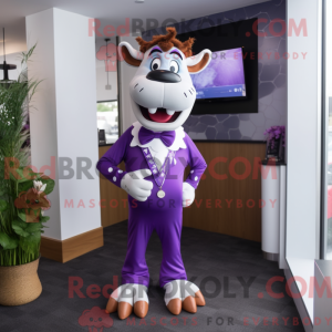 Lilla Guernsey Cow maskot...