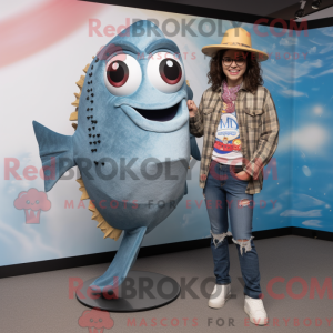 Postava maskota Grey Fish...
