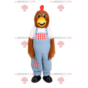 Mascotte de poule en salopette - Redbrokoly.com