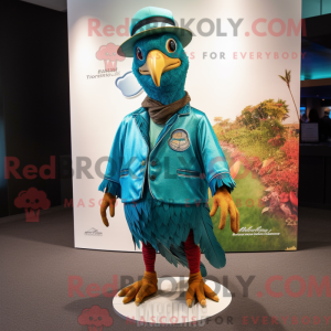 Turkis fasan maskot kostume...