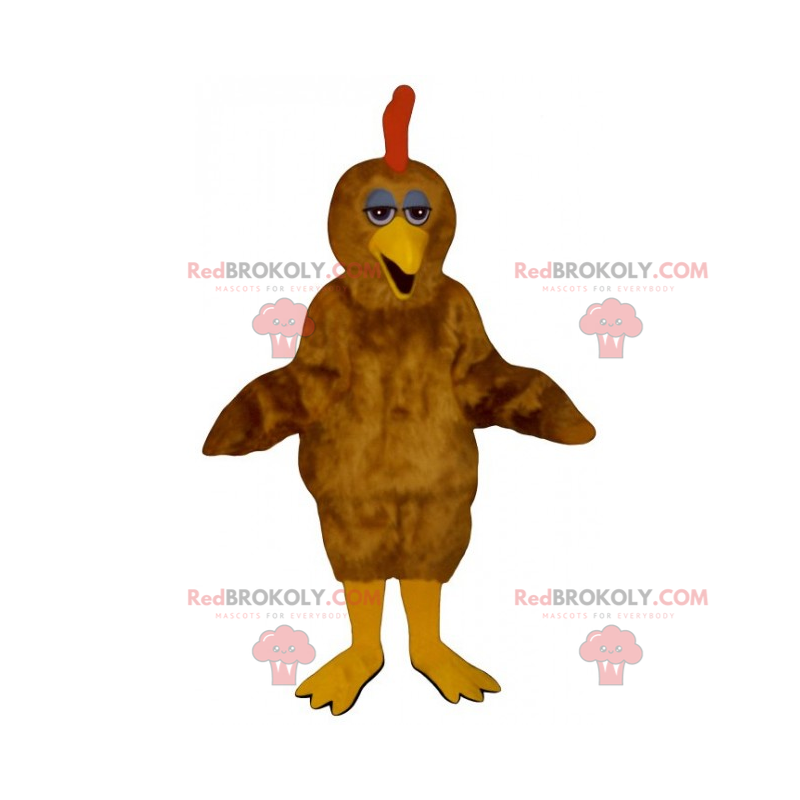 Brun kycklingmaskot - Redbrokoly.com