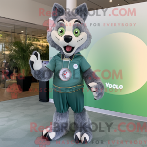 Olive Say Wolf Maskottchen...