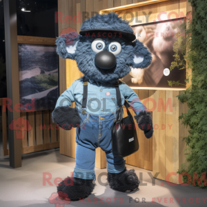 Svart Merino Sau maskot...