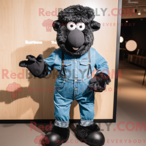 Svart Merino Sau maskot...