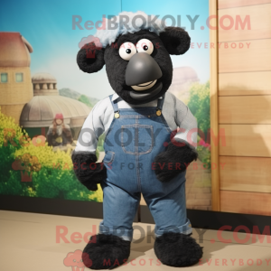 Svart Merino Sau maskot...