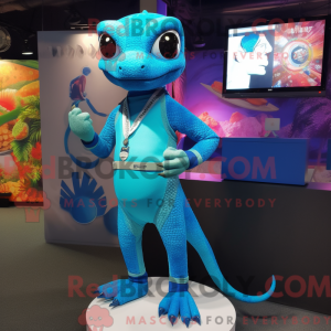 Blue Lizard-mascottekostuum...