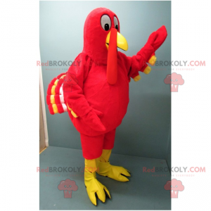 Mascotte de dindon rouge - Redbrokoly.com