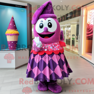 Magenta Ice Cream Cone...