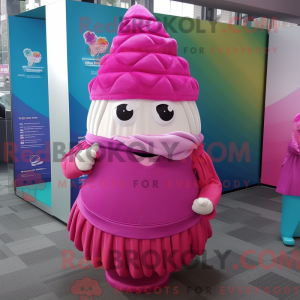 Magenta Ice Cream Cone...