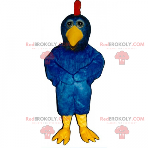 Blaues Hühnermaskottchen - Redbrokoly.com