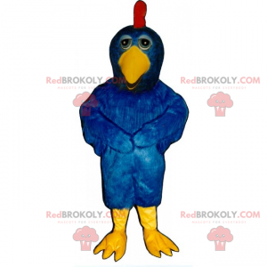 Mascotte di pollo blu - Redbrokoly.com