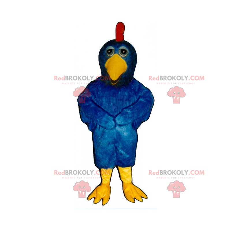 Blaues Hühnermaskottchen - Redbrokoly.com