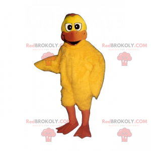 Maskottchen gelbes Huhn mit langem Schnabel - Redbrokoly.com