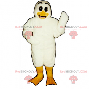 Mascotte de canard blanc souriant - Redbrokoly.com