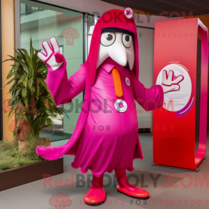 Magenta Stilt Walker maskot...