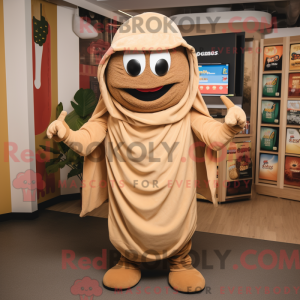 Tan Fajitas maskot kostume...