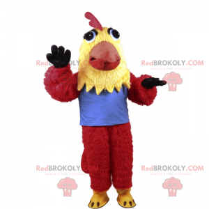 Mascotte de poulet tricolore - Redbrokoly.com