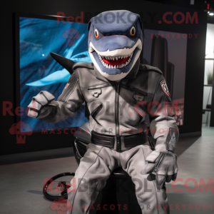 Grey Shark-maskotdraktfigur...