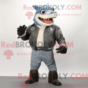 Grey Shark-maskotdraktfigur...