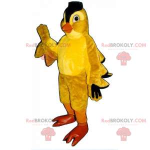 Chick maskot med sort kam - Redbrokoly.com
