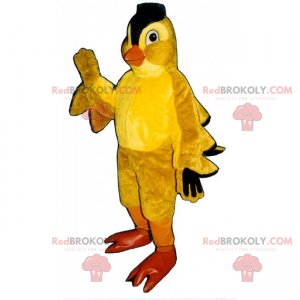 Mascotte de poussin avec crête noir - Redbrokoly.com